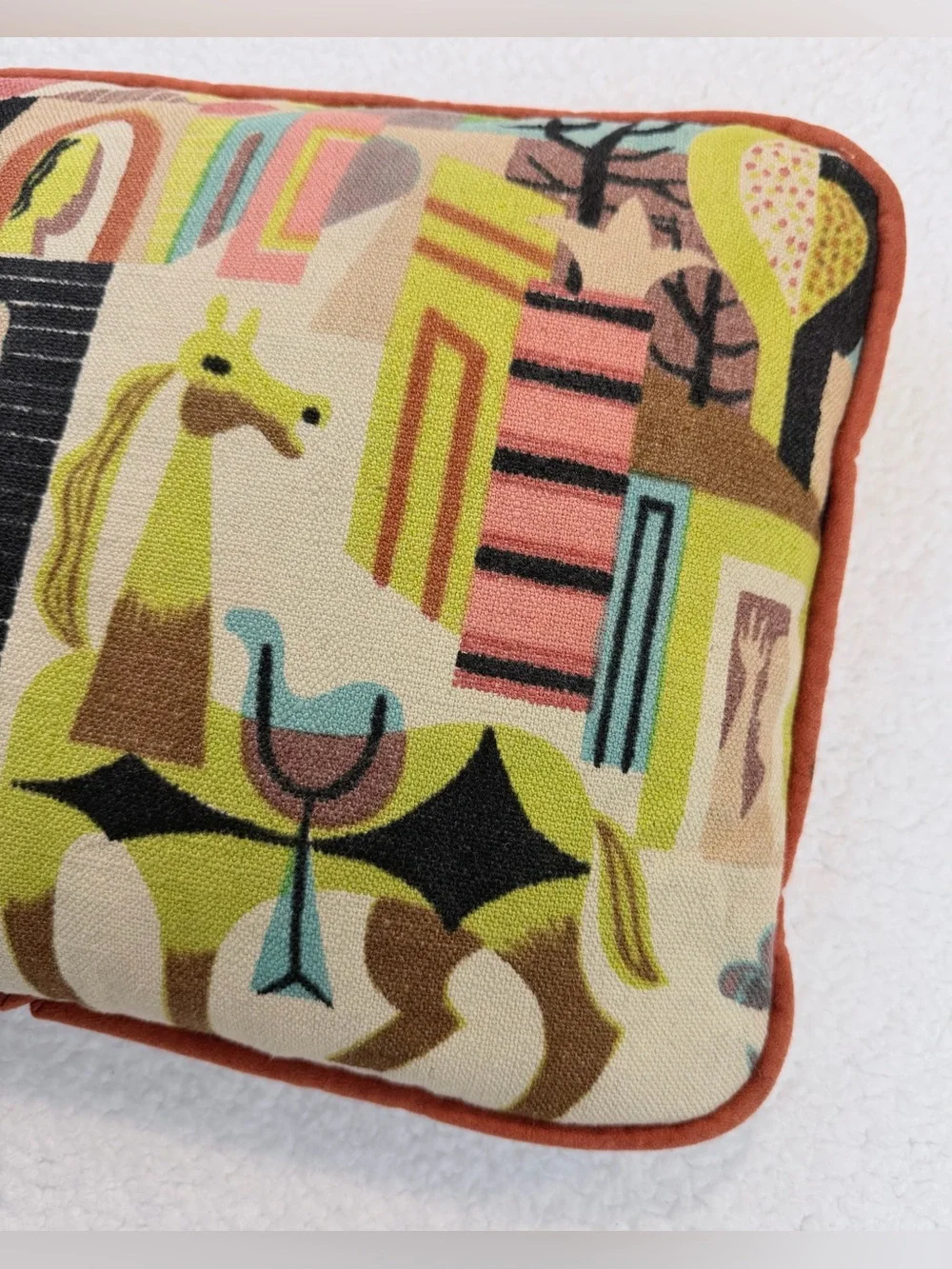 Mid-Century Modern Colorful Decorative Accent Throw Pillow, OS